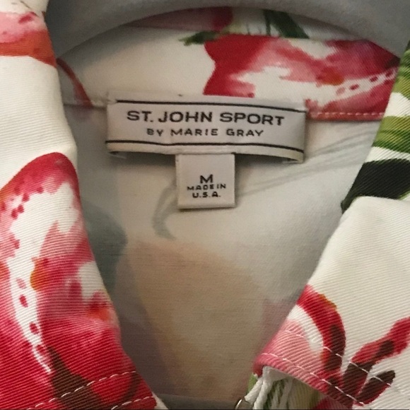 St John Sports Marie Gray Floral Tropical Jacket - Picture 14 of 14